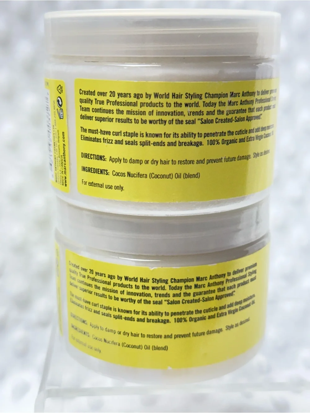 Marc Anthony Strictly Curls 3x Moisture 100% Coconut Oil - 2 containers 10 oz ea